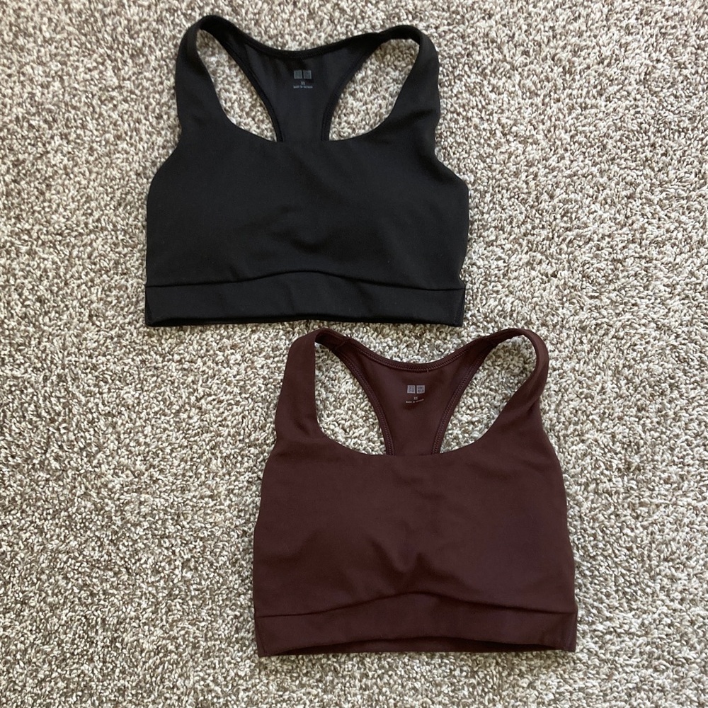 Uniqlo Black and Brown Sports Bras
